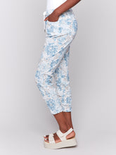 Load image into Gallery viewer, Charlie B - C5219T - Printed Crinkle Bengaline Jogger Pant - Coastal
