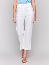 Load image into Gallery viewer, Charlie B - C5462R - Cropped Linen Blend Pants - White
