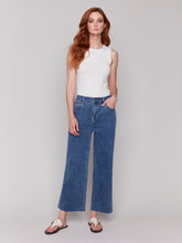 Load image into Gallery viewer, Charlie B - C5497R - Flared Jeans with Raw Edge - Medium Blue
