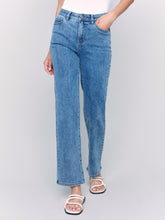 Load image into Gallery viewer, Charlie B - C5584J - Straight Leg Jean with Elastic at Waistband - Medium Blue
