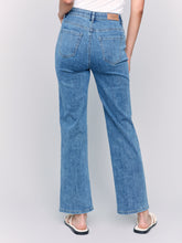 Load image into Gallery viewer, Charlie B - C5584J - Straight Leg Jean with Elastic at Waistband - Medium Blue
