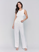 Load image into Gallery viewer, Charlie B - C5599 - Pull On Linen Pant With Patch Pockets at Back - White
