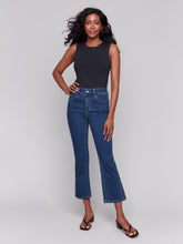 Load image into Gallery viewer, Charlie B - C5643 - Lace Cuts Side Slim Pant - Indigo
