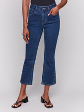 Load image into Gallery viewer, Charlie B - C5643 - Lace Cuts Side Slim Pant - Indigo
