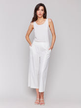 Load image into Gallery viewer, Charlie B - C5646F - Pull On Foil Linen Stretch Pants - Champagne
