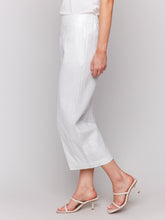 Load image into Gallery viewer, Charlie B - C5646F - Pull On Foil Linen Stretch Pants - Champagne
