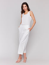 Load image into Gallery viewer, Charlie B - C5646F - Pull On Foil Linen Stretch Pants - Champagne
