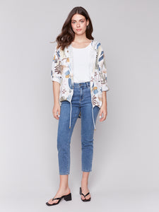 Charlie B - C6166Y - Printed Linen Duster Jacket - Cactus