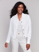 Load image into Gallery viewer, Charlie B - C6199Y - Linen Blend Jacket - White
