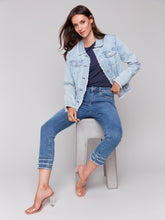 Load image into Gallery viewer, Charlie B - C6233X - Jean Jacket With Frayed Edges - Bleach Blue
