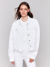 Load image into Gallery viewer, Charlie B - C6362 - Eyelet Scallop Jacket - White
