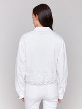 Load image into Gallery viewer, Charlie B - C6362 - Eyelet Scallop Jacket - White
