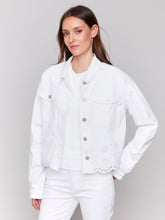 Load image into Gallery viewer, Charlie B - C6362 - Eyelet Scallop Jacket - White
