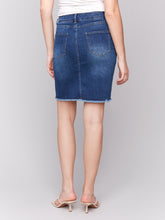 Load image into Gallery viewer, Charlie B - C7042Y - Stretch Denim Skort Fray Hem - Indigo
