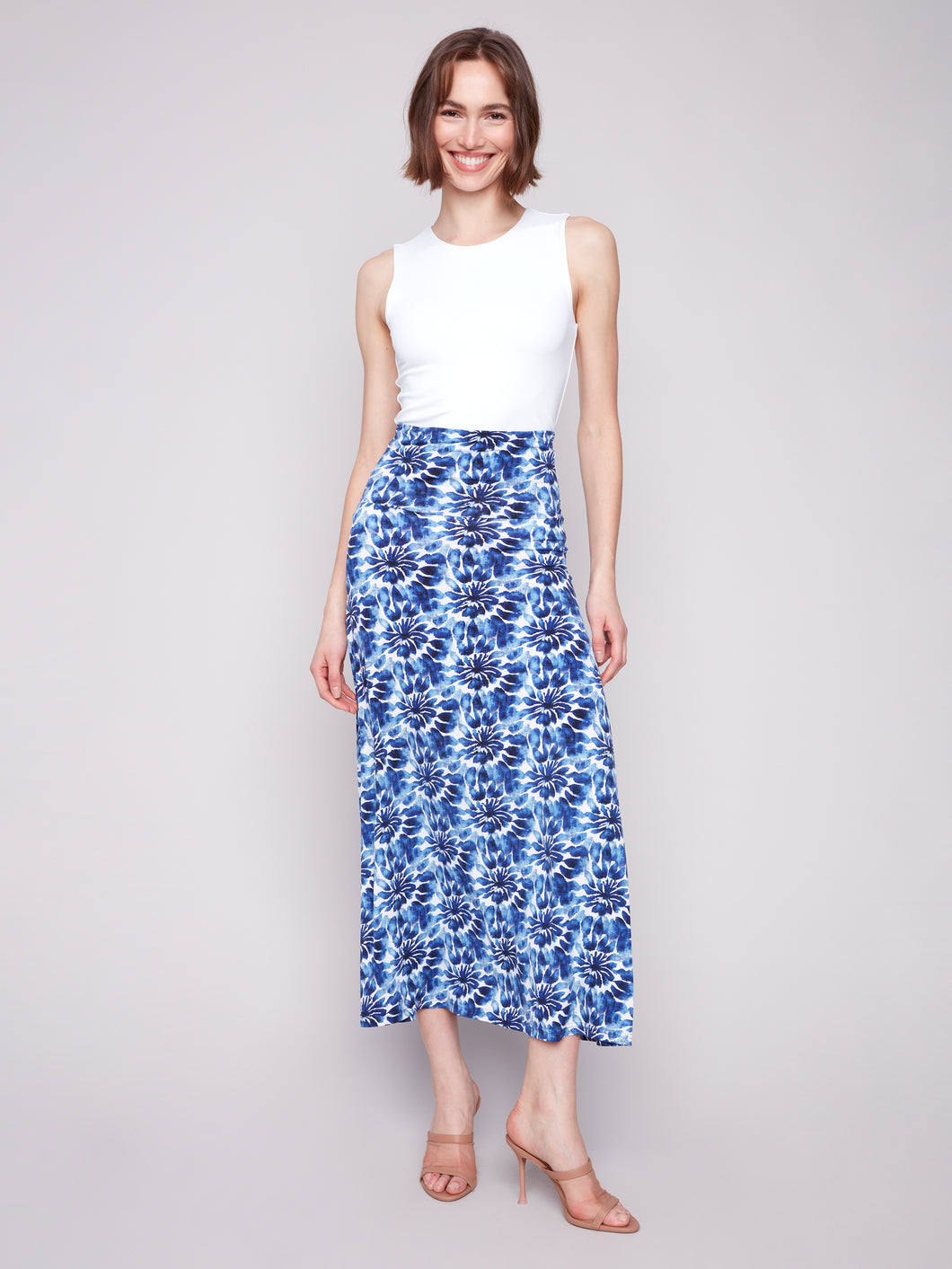 Charlie B - C7080P - Printed Skirt & Dress With Removable Straps - Lily