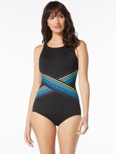 Load image into Gallery viewer, Gabar - G4R215 - High Neck One Piece Swimsuit C Cup - Black Blue
