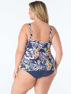 Beach House - HW3E096 - Plus Size Jane Ruffle Tankini - Admiral Jungle Jersey