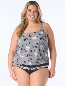 Beach House - HW4F120 - Plus Size Sarah Blouson Tankini - Floral Allure