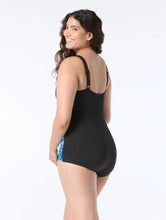 Load image into Gallery viewer, Gabar - G4J434 - V Neck One Piece Swimsuit - Black Blue
