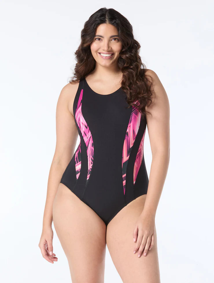 Gabar - G4X405 - Aquafitness Scoop Neck One Piece - Pink Multi