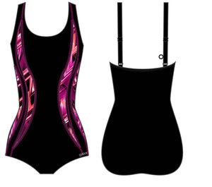 Gabar - G4X405 - Aquafitness Scoop Neck One Piece - Pink Multi