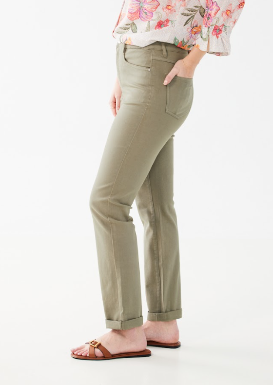 FDJ - 8831511 Straight Ladies Pants Viau Leg Fern – Petite Wear - - Suzanne
