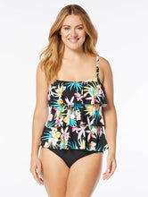 Load image into Gallery viewer, Beach House - H3A025A - Tiered Tankini Top - Tropical Bloom Black
