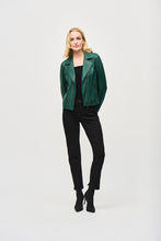 Load image into Gallery viewer, Joseph Ribkoff - 243905 - Foiled Knit Moto Jacket - Absolute Green
