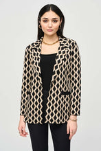 Load image into Gallery viewer, Joseph Ribkoff - 243929 - Brushed Jacquard Geometric Print Blazer - Black/Gold
