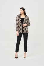 Load image into Gallery viewer, Joseph Ribkoff - 243929 - Brushed Jacquard Geometric Print Blazer - Black/Gold
