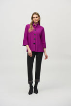 Load image into Gallery viewer, Joseph Ribkoff - 244196 - Silky Knit Shirred Collar Trapeze Jacket - Empress
