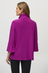 Joseph Ribkoff - 244196 - Silky Knit Shirred Collar Trapeze Jacket - Empress