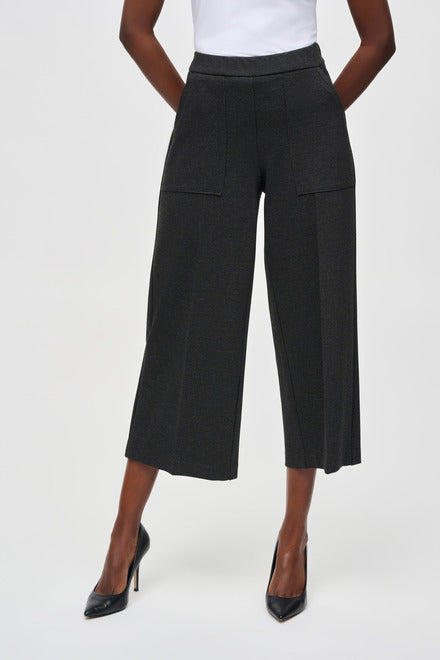 Joseph Ribkoff - 243259 - Heavy Knit Pull-On Culotte Pant - Black