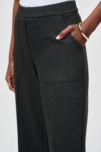 Joseph Ribkoff - 243259 - Heavy Knit Pull-On Culotte Pant - Black