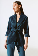 Load image into Gallery viewer, Joseph Ribkoff - 243747 - Stretch Taffeta Front Tie Cover Up - Twilight

