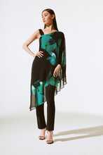 Load image into Gallery viewer, Joseph Ribkoff - 243791 - Chiffon Floral Print Layered Tunic - Black/Green
