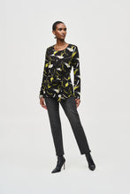 Load image into Gallery viewer, Joseph Ribkoff - 243197 - Sweater Knit Abstract Top - Blk/Multi
