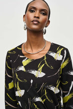 Load image into Gallery viewer, Joseph Ribkoff - 243197 - Sweater Knit Abstract Top - Blk/Multi
