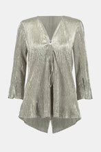 Load image into Gallery viewer, Joseph Ribkoff - 241237 - Shiny Texture Zip Front Tunic - Champagne/Gold
