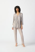 Load image into Gallery viewer, Joseph Ribkoff - 241237 - Shiny Texture Zip Front Tunic - Champagne/Gold
