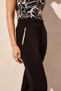 Tribal - 2065O - Pull On Ankle Pant With Pockets - Black