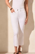 Load image into Gallery viewer, Tribal - 7735O - Sophia Curvy 25&quot;Flared Jeans With Distressed Hem - White
