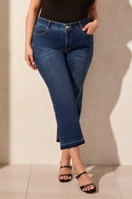 Load image into Gallery viewer, Tribal - 7735O - Sophia Curvy Micro Flare Crop Jeans - Stormy Blue
