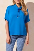 Load image into Gallery viewer, Tribal - 2096O - Funnel Neck Top With Drawcord - Riviera
